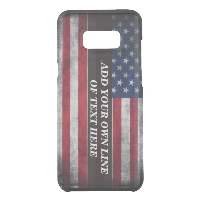 Add your text on American flag Uncommon Samsung Galaxy Case (Back)