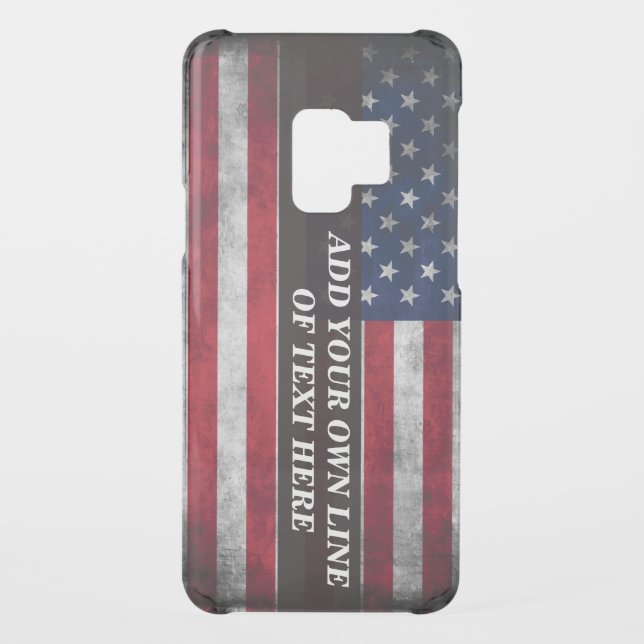 Add your text on American flag Uncommon Samsung Galaxy Case (Back)