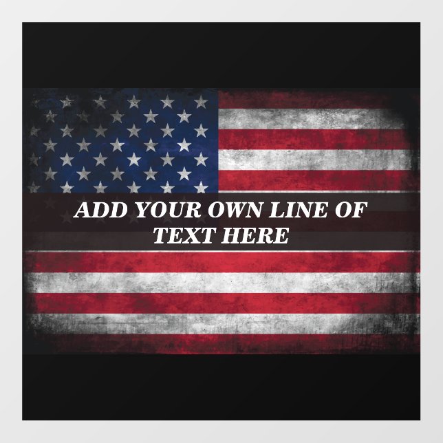 Add your text on American flag  Wall Decal (Front)