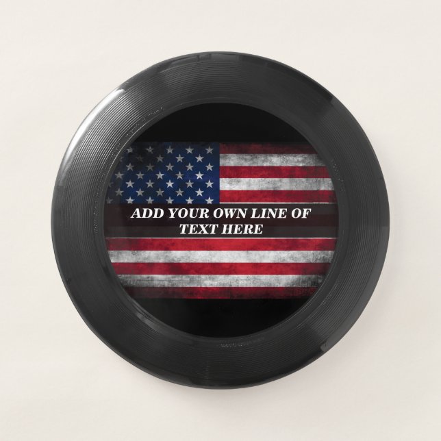 Add your text on American flag  Wham-O Frisbee (Front)