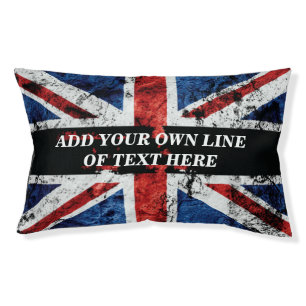 Add your text on English flag Throw Pillow