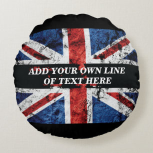 Add your text on English flag Throw Pillow