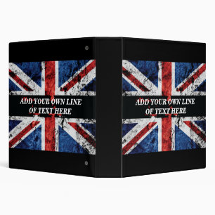 Add your text on English flag Throw Pillow 3 Ring Binder