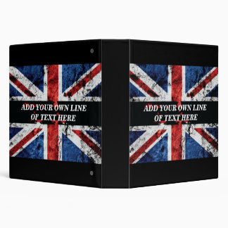 Add your text on English flag Throw Pillow 3 Ring Binder