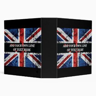 Add your text on English flag Throw Pillow 3 Ring Binder