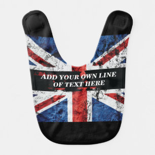 Add your text on English flag Throw Pillow Baby Bib