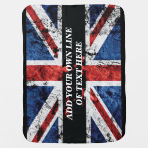 Add your text on English flag Throw Pillow Baby Blanket
