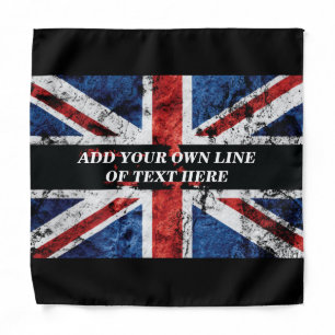 Add your text on English flag Throw Pillow Bandana