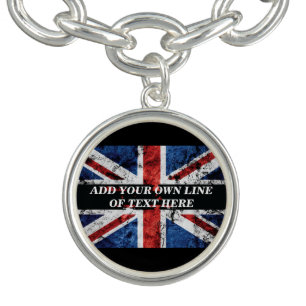 Add your text on English flag Throw Pillow Bracelet