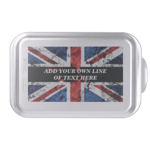 Add your text on English flag Throw Pillow Cake Pan