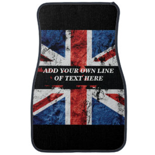 Add your text on English flag Throw Pillow Car Floor Mat