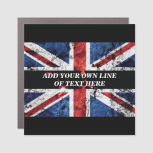 Add your text on English flag Throw Pillow Car Magnet