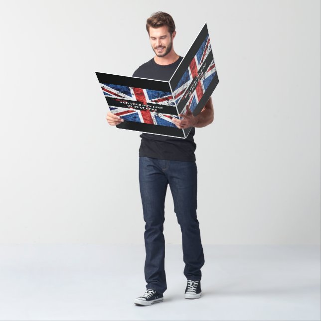 Add your text on English flag Throw Pillow Card (In Situ)