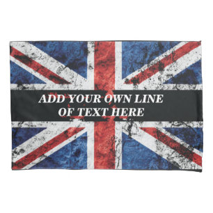 Add your text on English flag Throw Pillow Case