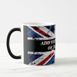 Add your text on English flag Throw Pillow Color Morph Mug