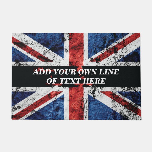 Add your text on English flag Throw Pillow Doormat (Front)