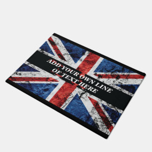 Add your text on English flag Throw Pillow Doormat