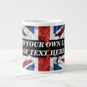Add your text on English flag Throw Pillow Giant Coffee Mug