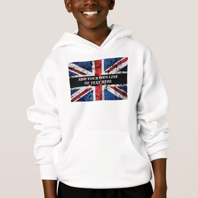 Add your text on English flag Throw Pillow Hoodie (Front)