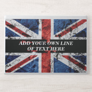 Add your text on English flag Throw Pillow HP Laptop Skin