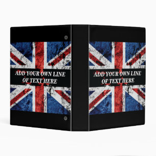 Add your text on English flag Throw Pillow Mini Binder
