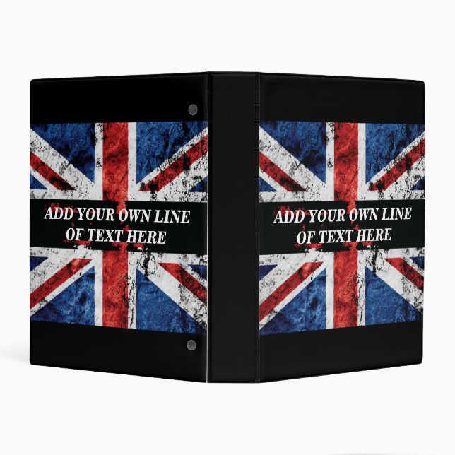 Add your text on English flag Throw Pillow Mini Binder (Background)