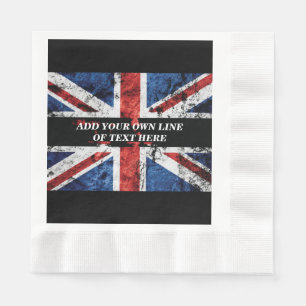 Add your text on English flag Throw Pillow Napkins