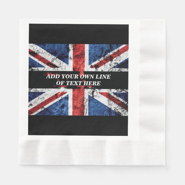 Add your text on English flag Throw Pillow Napkins (Front)