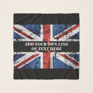 Add your text on English flag Throw Pillow Scarf