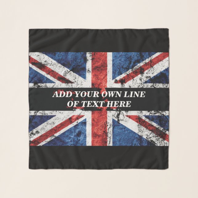 Add your text on English flag Throw Pillow Scarf (Front)