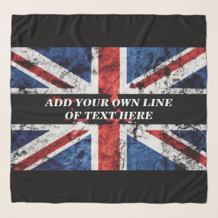 Add your text on English flag Throw Pillow Scarf
