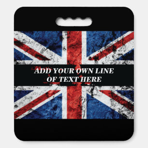 Add your text on English flag Throw Pillow Seat Cushion