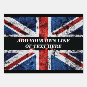 Add your text on English flag Throw Pillow Sign