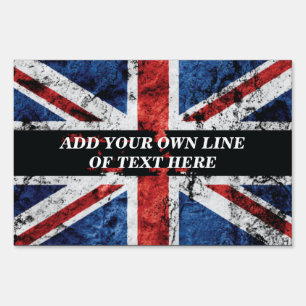 Add your text on English flag Throw Pillow Sign