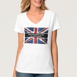 Add your text on English flag Throw Pillow T-Shirt