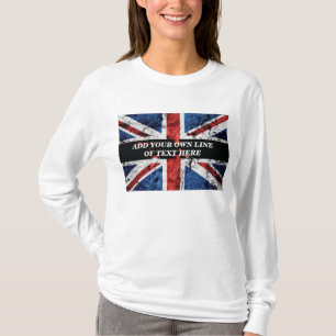 Add your text on English flag Throw Pillow T-Shirt