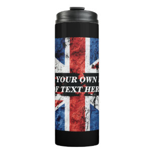 Add your text on English flag Throw Pillow Thermal Tumbler