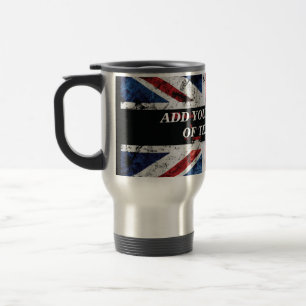 Add your text on English flag Throw Pillow Travel Mug