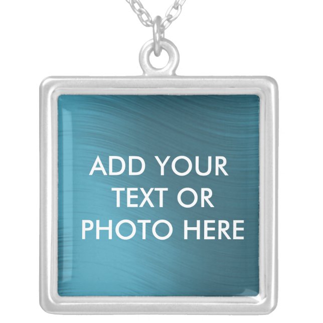 ADD YOUR TEXT OR PHOTO HERE-NECKLACE SILVER PLATED NECKLACE (Front)