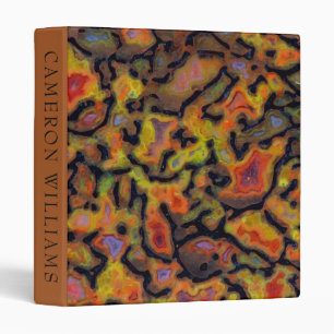 Add Your Text Orange Petrified Dinosaur Bone 3 Ring Binder