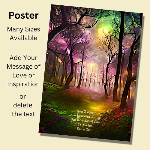 Add Your Text Pathway Through Enchanted Forest    Poster