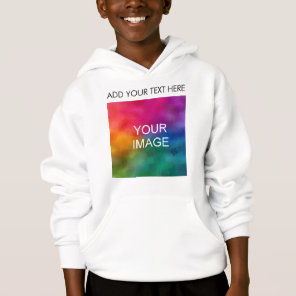 Add Your Text Photo Front Design Template Kids Boy Hoodie