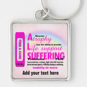 Add your text Premium Square Keychain