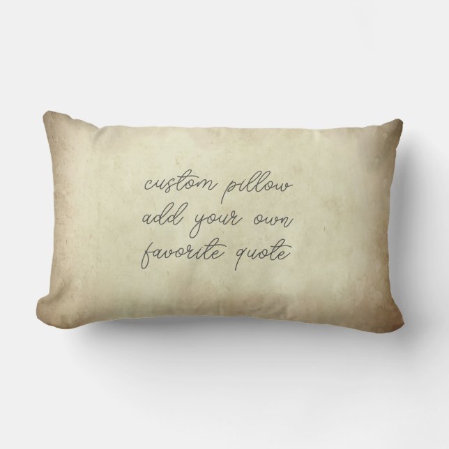 add your text quote watercolor grunge distressed  lumbar pillow (Front)