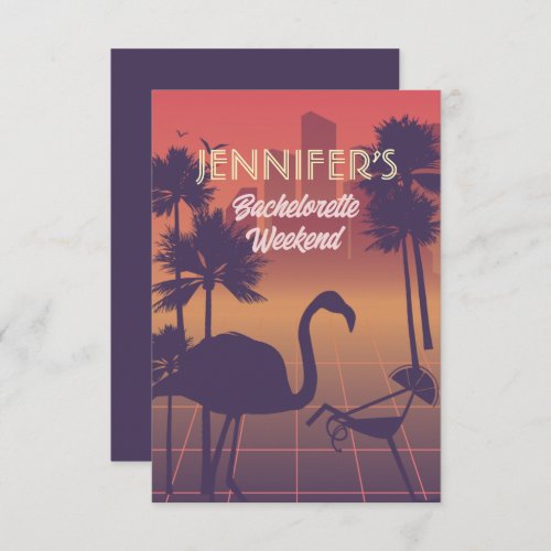 Add your text Retro Bachelorette party invitation