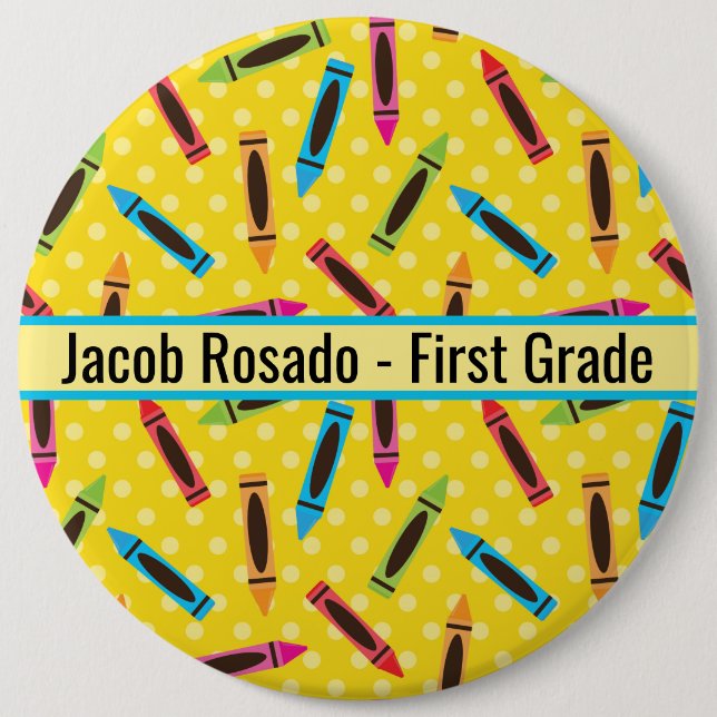Add Your Text - School/ Daycare  Round-button Button (Front)