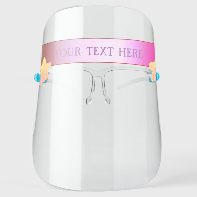 Add your text,Simple,Glitter Stars Face Shield (Front)