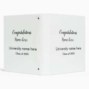 add your text simple graduate add school name cong 3 ring binder