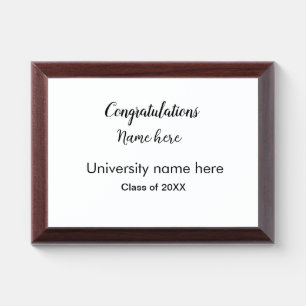 add your text simple graduate add school name cong award plaque