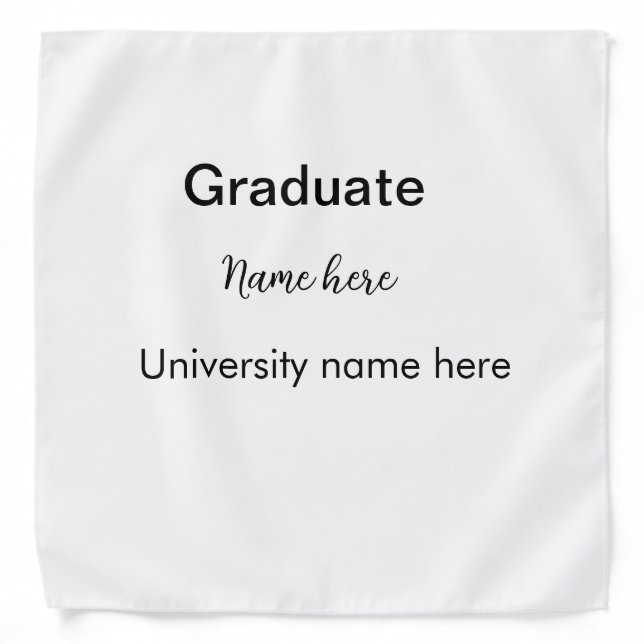 add your text simple graduate add school name cong bandana (Front)